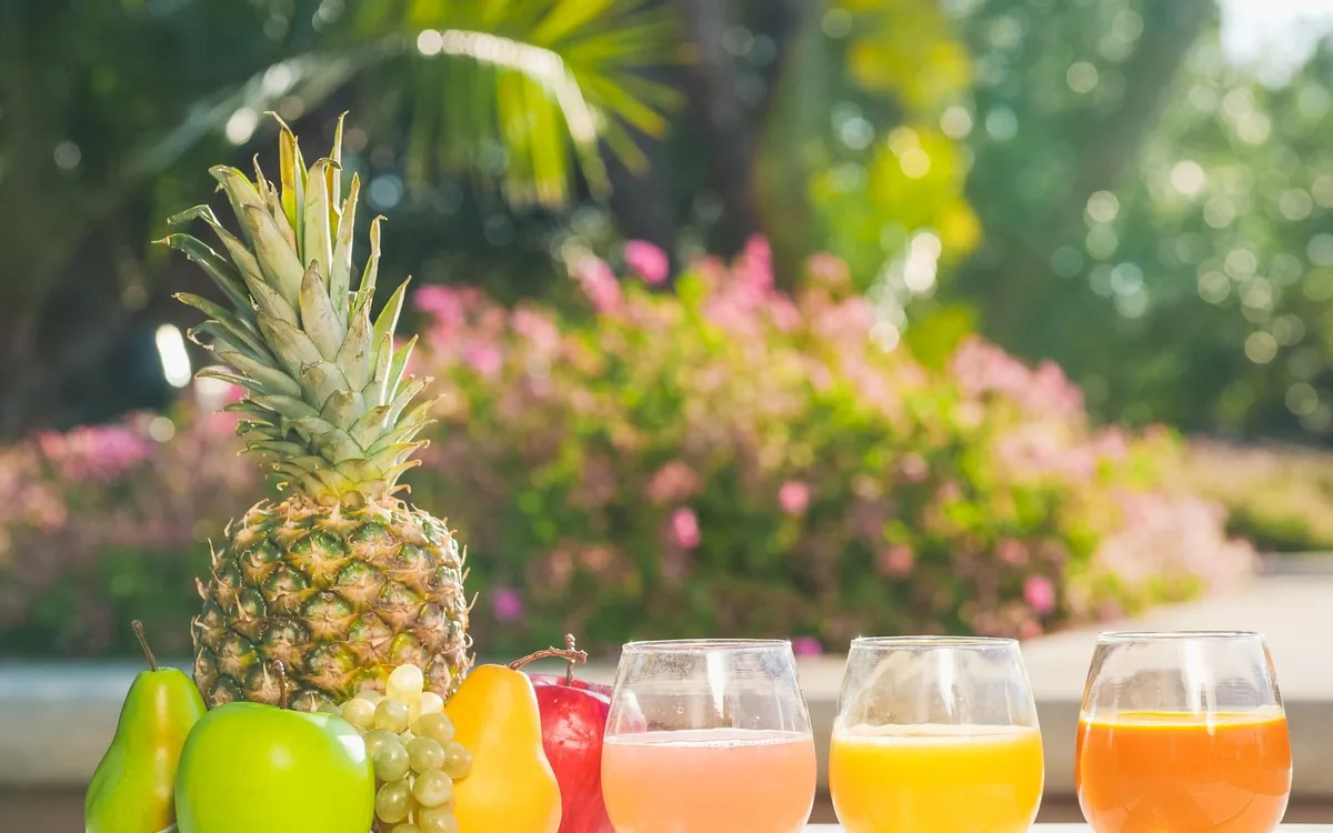 Fresh Passion / Mango / Orange Juice Glass served at Sidai Resort in Naroosura, Narok Kenya